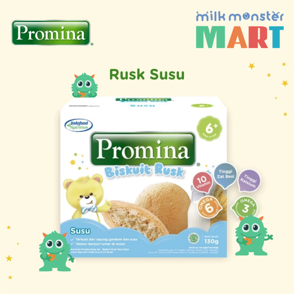 Promina Rusk Susu New 130 gr / biskuit susu bayi