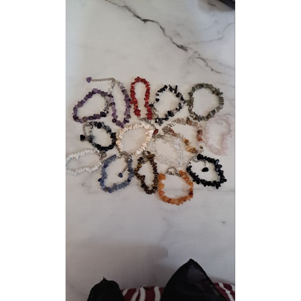 Stone bracelet /gelang batu kerikil /gelang batu alam /gelang batu /gelang batu wanita