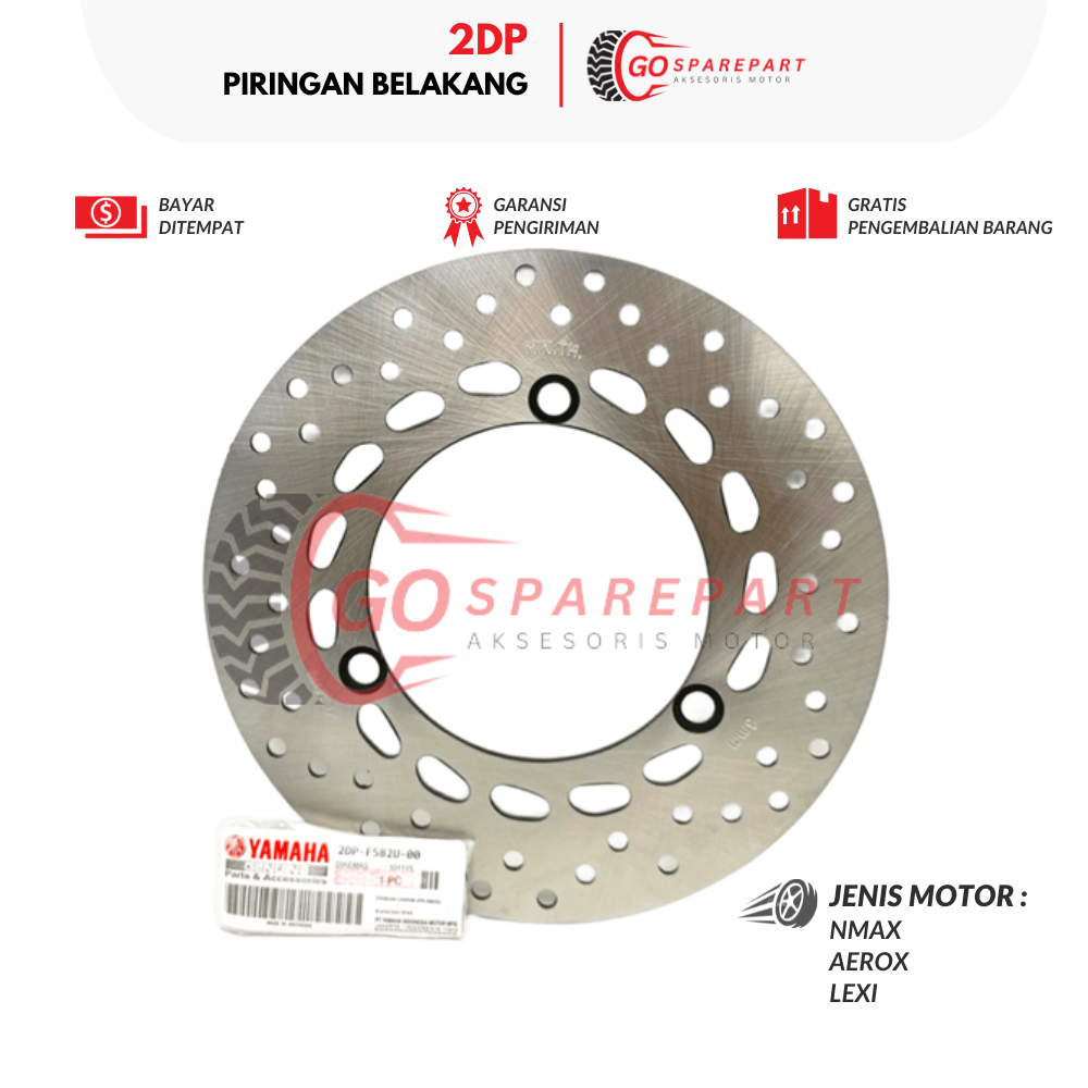 2DP PIRINGAN BELAKANG MOTOR YAMAHA NMAX / PIRINGAN CAKRAM MOTOR AEROX / CAKRAM BELAKANG / PIRINGAN R