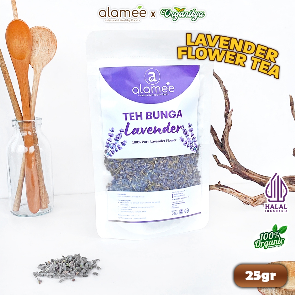 

Teh Bunga Lavender Insomnia Tea Organik Kering Dried Flower Herbal Alami Organic 25gr organikya