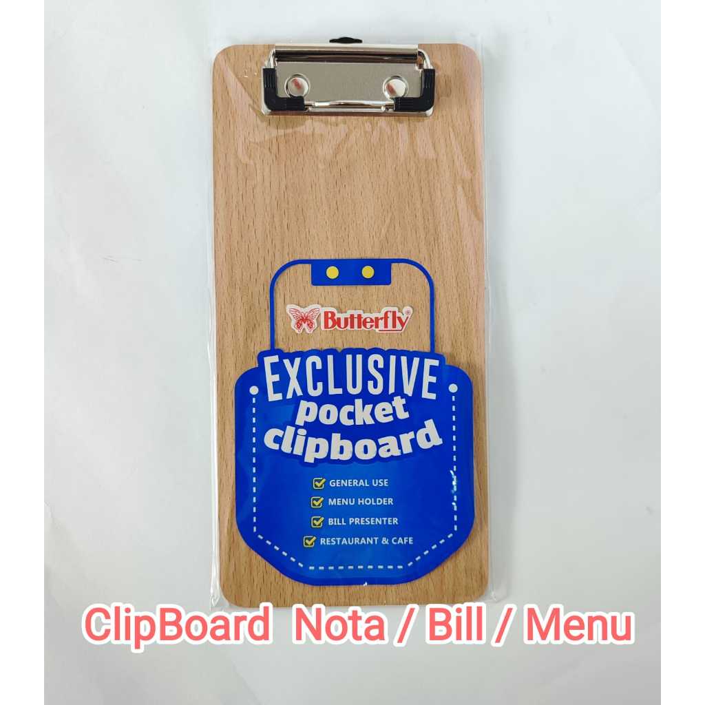 

Papan Klip Saku Butterfly Pocket Clipboard / Menu / Bill