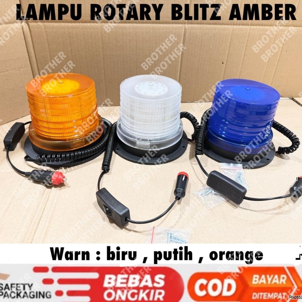 Lampu Rotari Rotary Flash 12 24 Volt Blitz - Amber