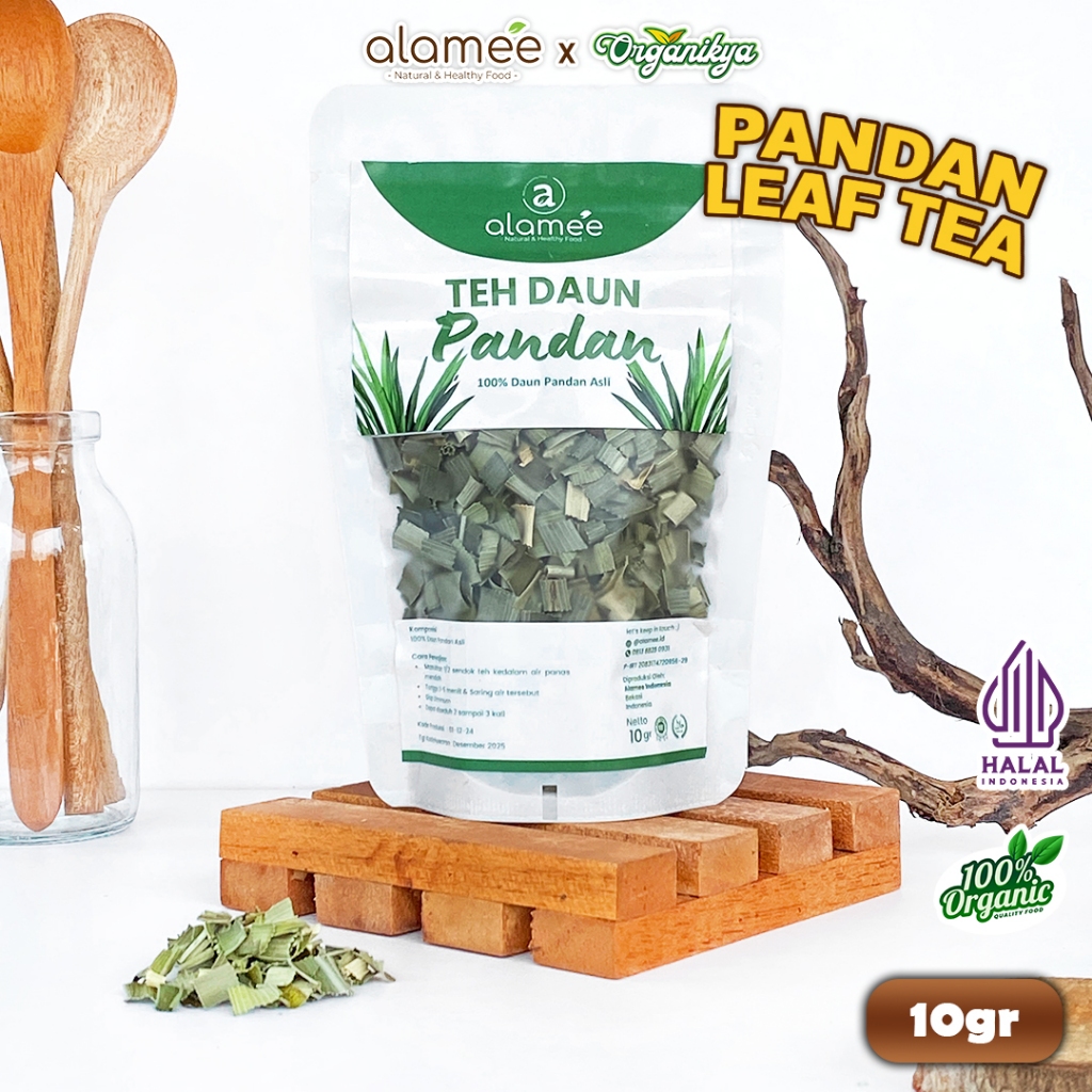 

Teh Daun Pandan Kering Leaf Tea Organik Alami Minuman Herbal Siap Minum Seduh 10 Gr organikya