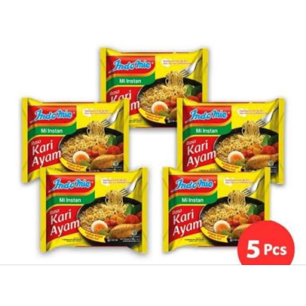 

( paketan) indomie kuah rasa kari ayam 1paket isi 5pcs x 72 gram...