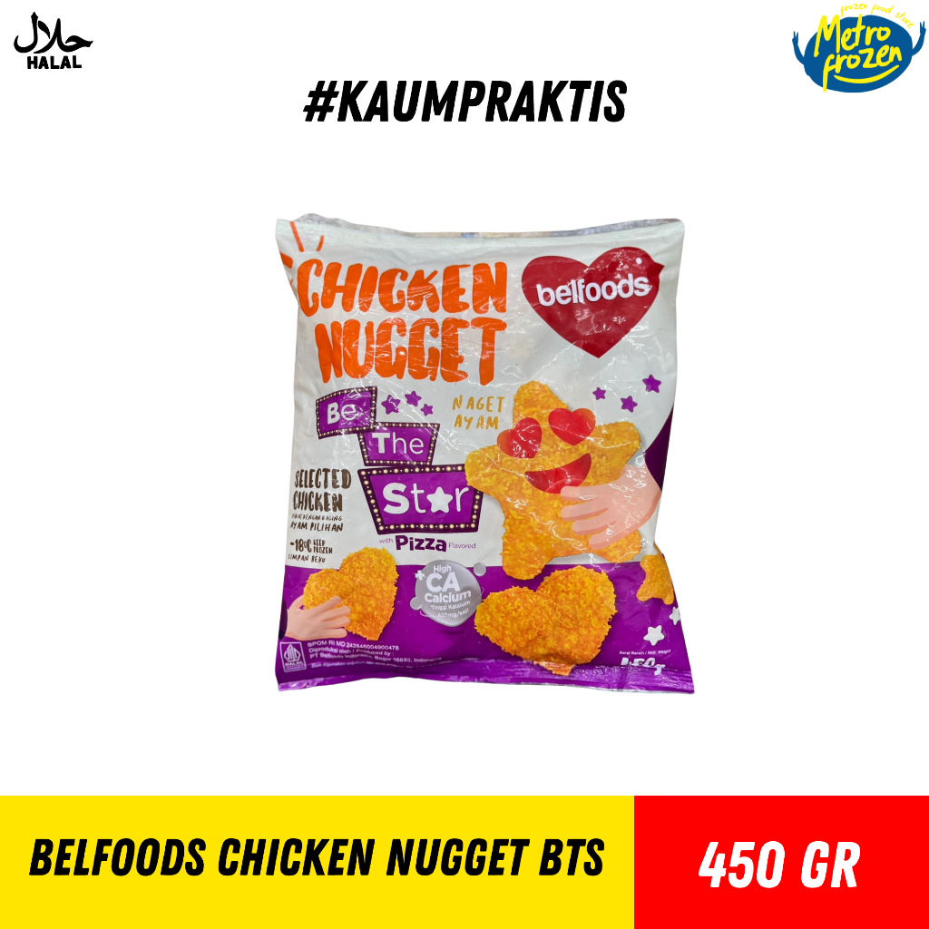 

BELFOODS Chicken Nugget Be The Star 450gr //naget bentuk bintang //naget bentuk love