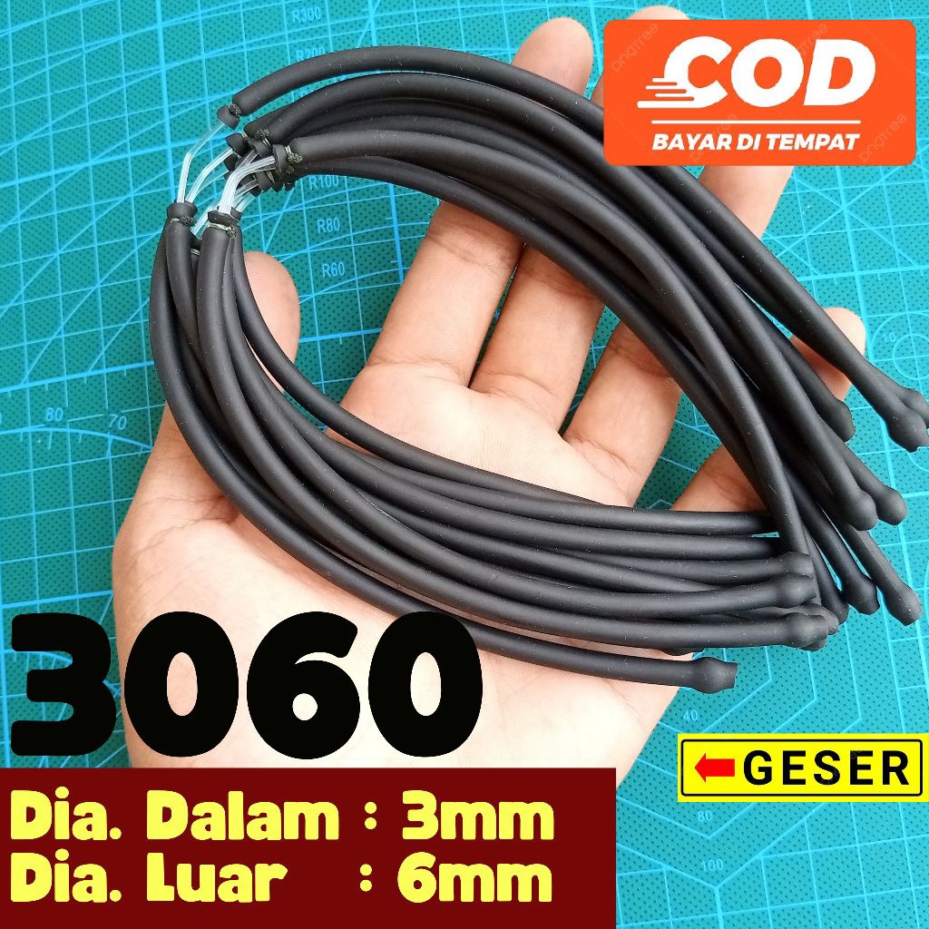 3060 HITAM karet ketapel siap pakai