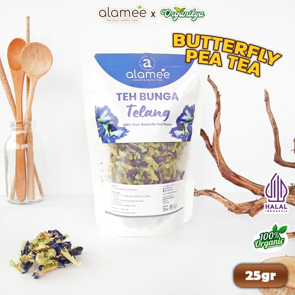

Teh Bunga Telang Kering Butterfly Pea Tea Teh Herbal Organik Alami 25 Gr organikya