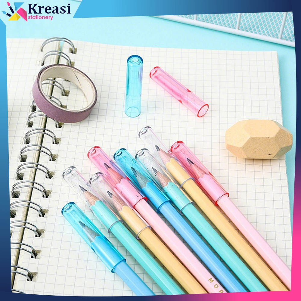 

Tutup Pelindung Pensil 6CPS Transparan Warna Warni / Penutup Ujung Pensil Polos Anak Sekolah Anti Patah Kreasi Stationery A124