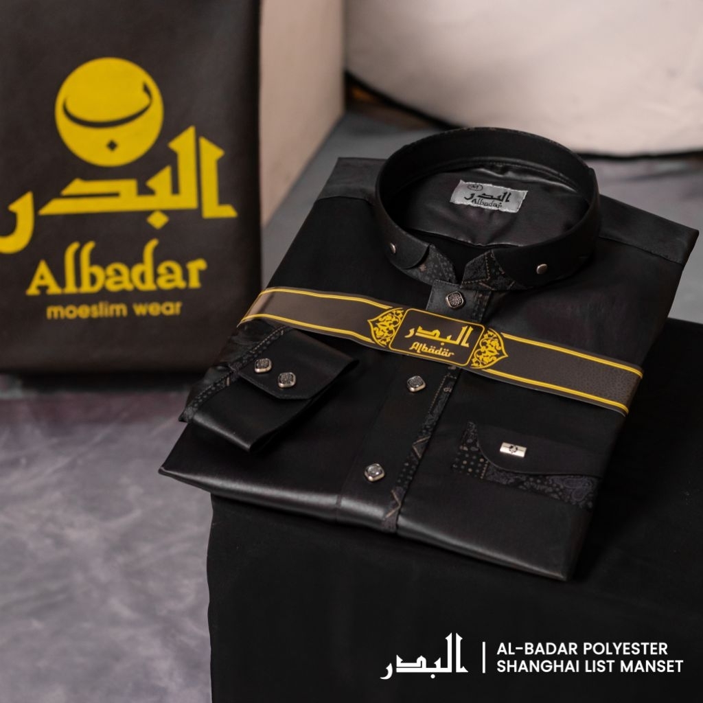 TERMURAH JUBAH GAMIS PRIA ALBADAR POLYSTER MANSET MOTIF SHANGHAI TERBARU/HARAMAIN/ALRAS/ALNOR/QOBAA