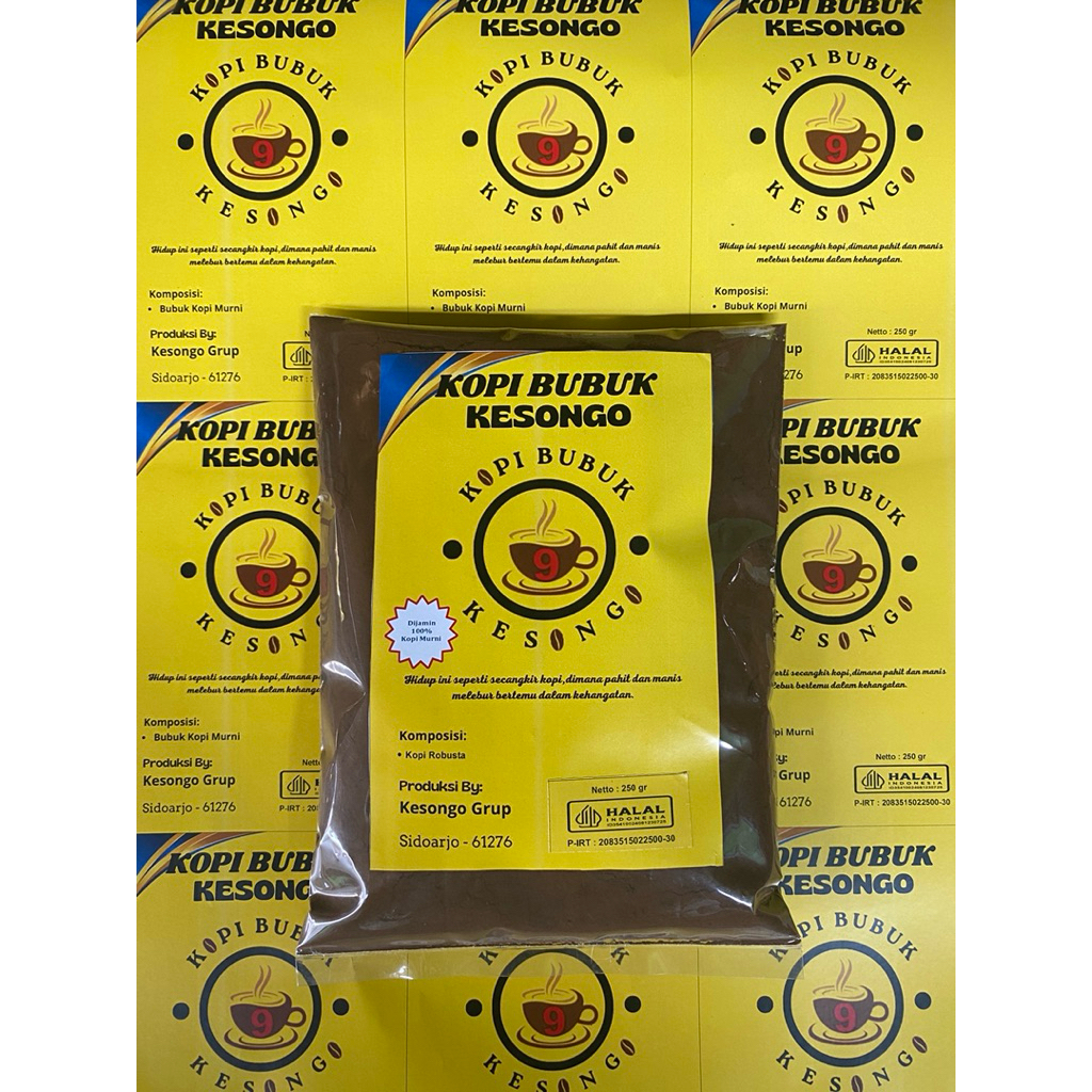 

Kopi bubuk murni robusta kesongo 9 berat 250 gram