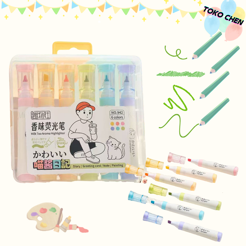 

Stabilo Pastel 1 Set Menumpuk Stabilo Highlighter 1 Sisi 6 PCS 6 Warna