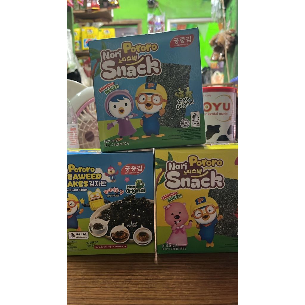 

Pororo Seaweed Snack Tabur Dan Lembar Isi 12 Pcs