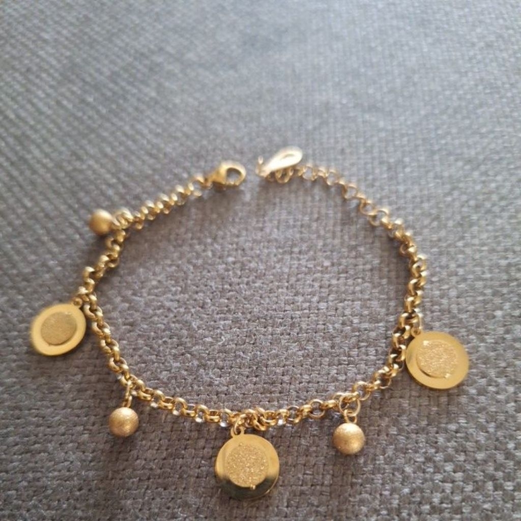 Gelang titanium rantai koin