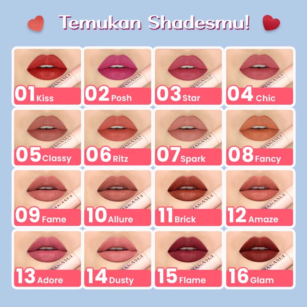 GROSIRAN TERMURAH - HANASUI LIPCREAM MATTEDORABLE ADDORABLE ON