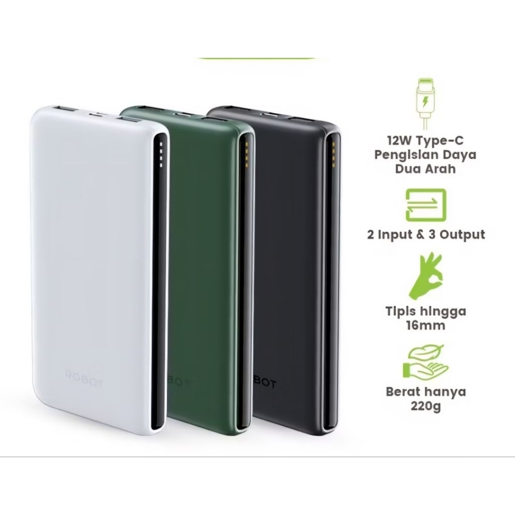 robot rt180s powerbank 10000mah / powerbank robot 10000mah rt180s / powerbank 10000mah robot rt180s