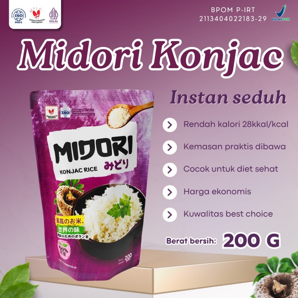 

Midori Beras Porang Instan Kemasan Pouch 200Gram