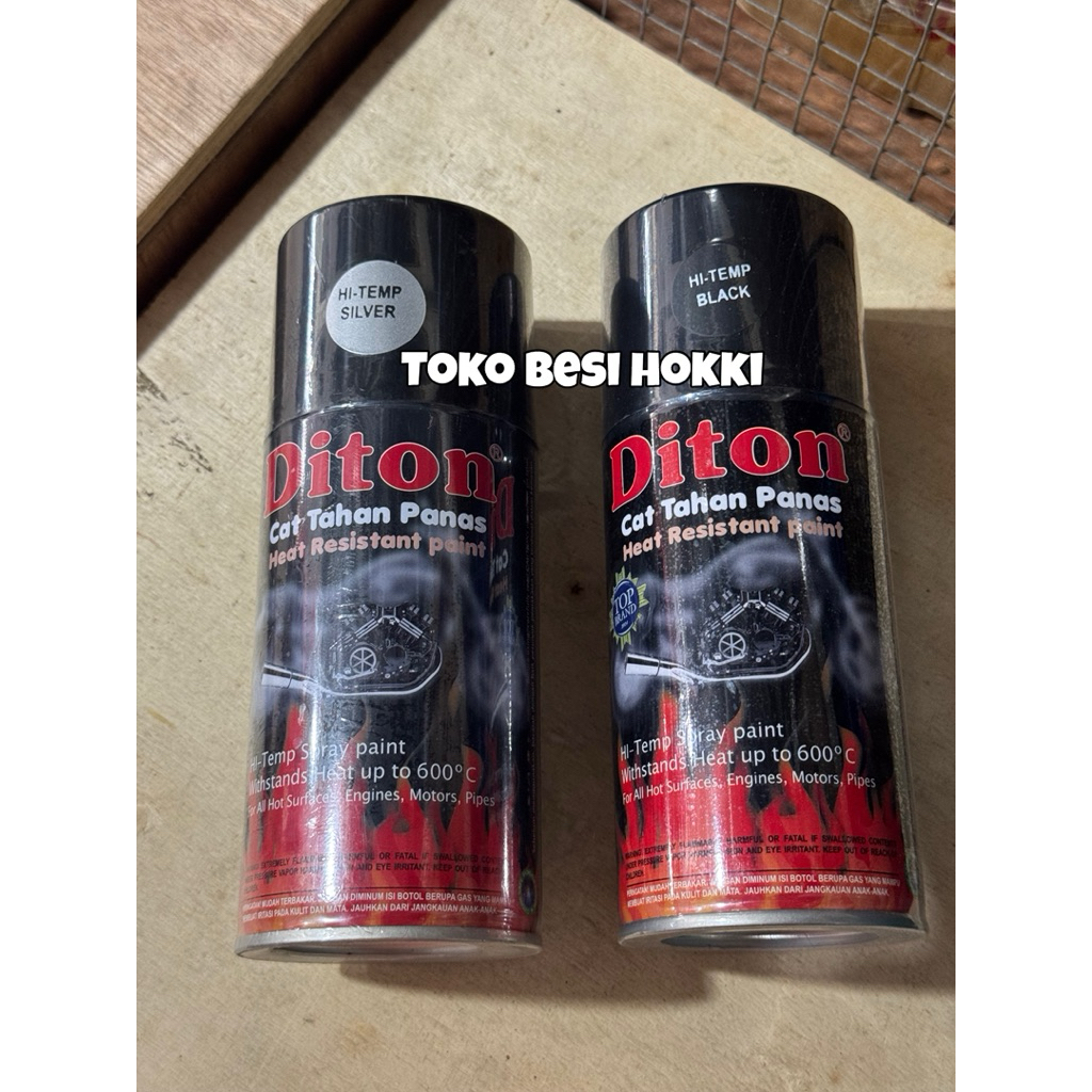 Cat semprot Diton Anti Panas / Diton Cat Hi temp ( Hitam & Silver ) 300CC