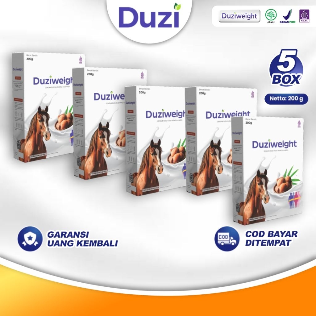 

Duzi Weight - Susu Kuda Bubuk Herbal Alami 100% Asli Penambah Berat Badan [ Paket 5 Box ]