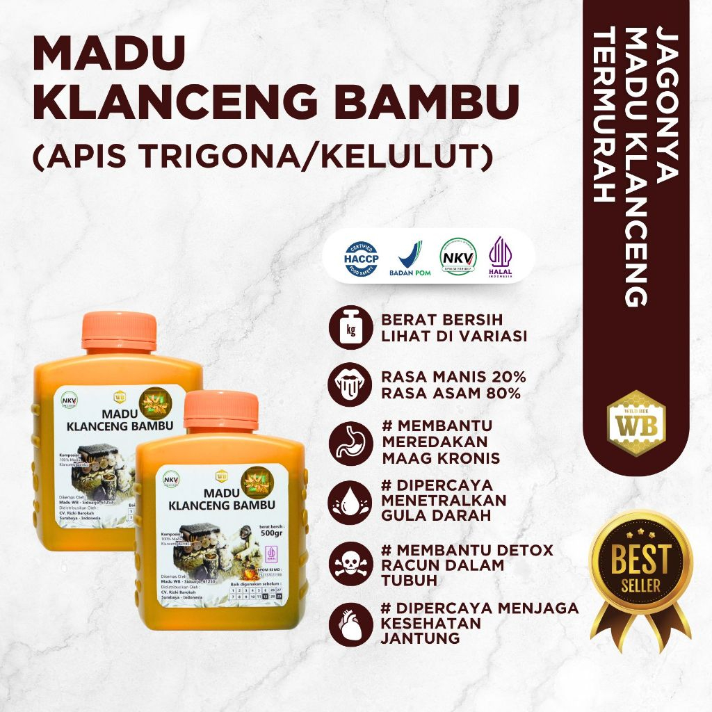 

WB Wild Bee - Paket Hemat Bundling 2 Pcs Madu Klanceng Bambu / Lebah Apis Trigona - Wild Bee - Beli 10 Gratis 1