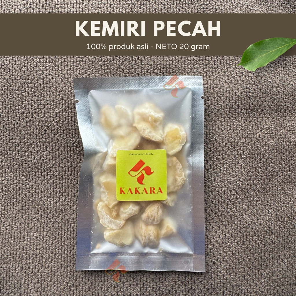 

KAKARA - Kemiri Pecah / Candlenut 20 gram bumbu dapur bumbu masak kemasan kecil kemasan sachet