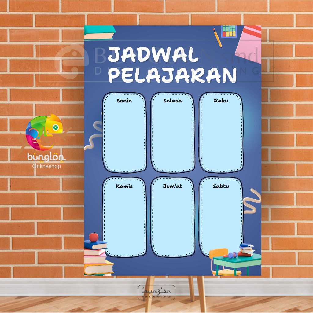 

Poster Jadwal Pelajaran Model Biru tua