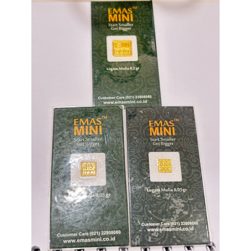 Emas Mini Baby Gold Emas Batangan Batang Gold Puzzle Bar Start Smaller Gget Bigger 0.2 0.05 Gram 999