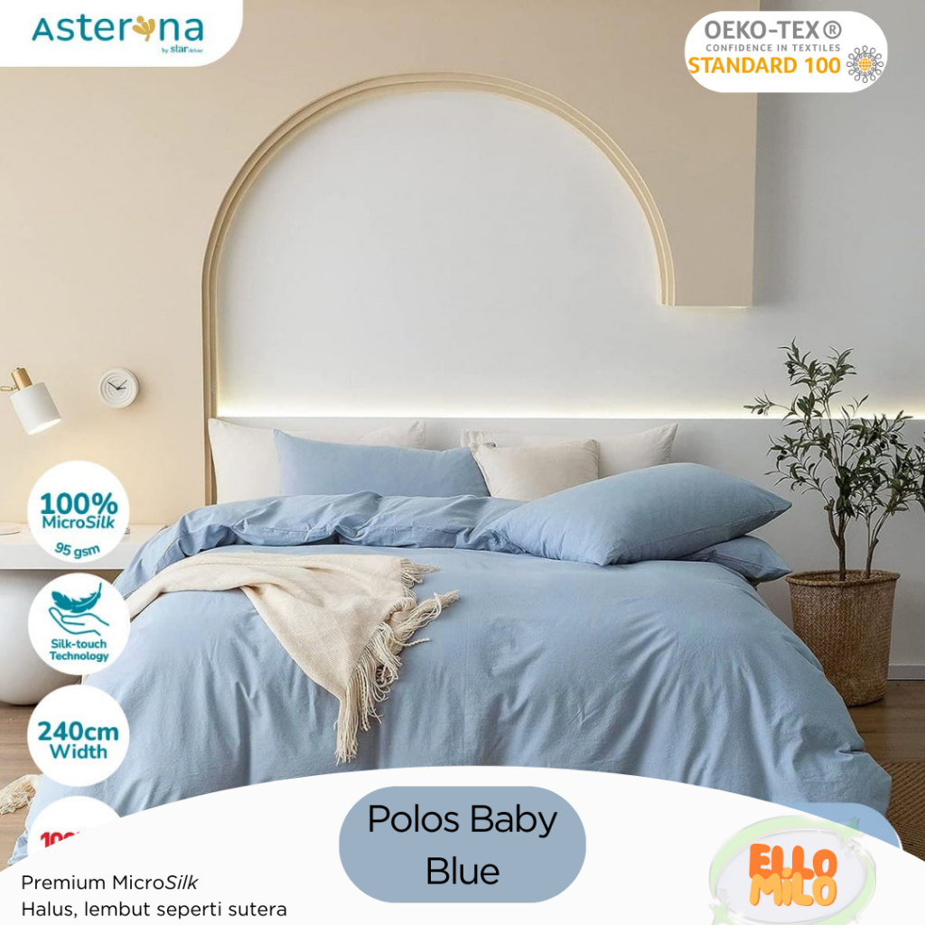 Sprei Set Polos Estetik Katun Microsilk (120x200 140x200 160x200 180x200) Sprei Korea