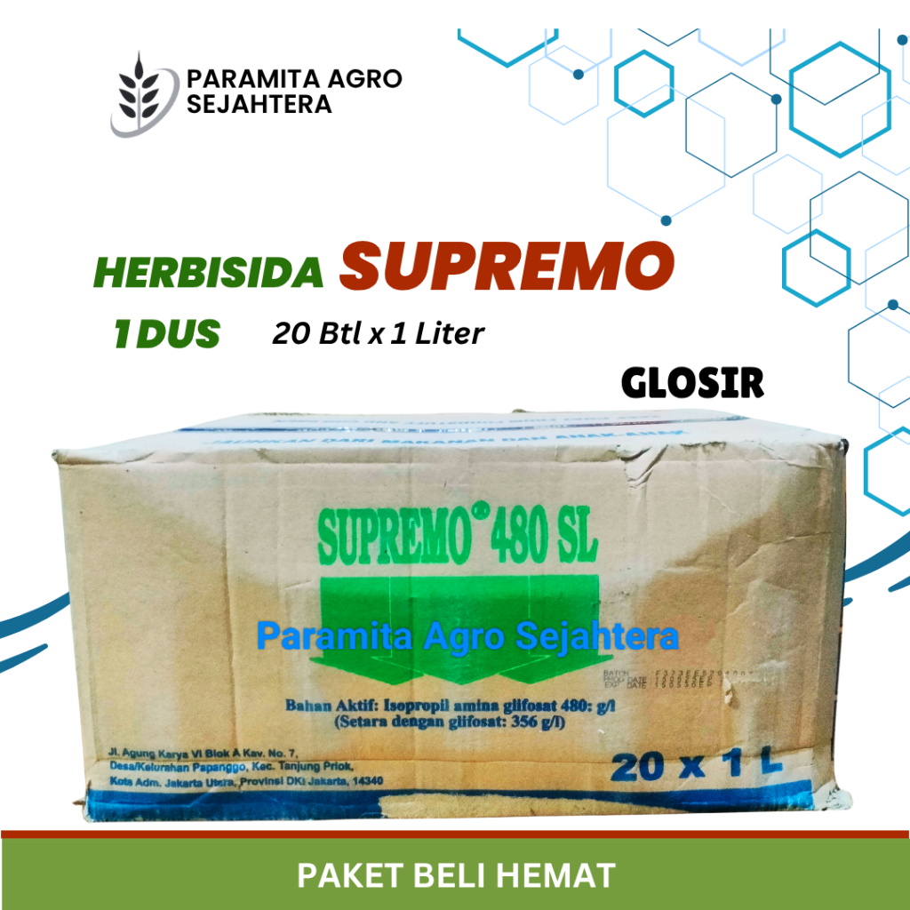 SUPREMO 1 LITER {PAKET BUNDLING} HERBISIDA SISTEMIK GLIFOSAT 480SL PEMBASMI RUMPUT LIAR