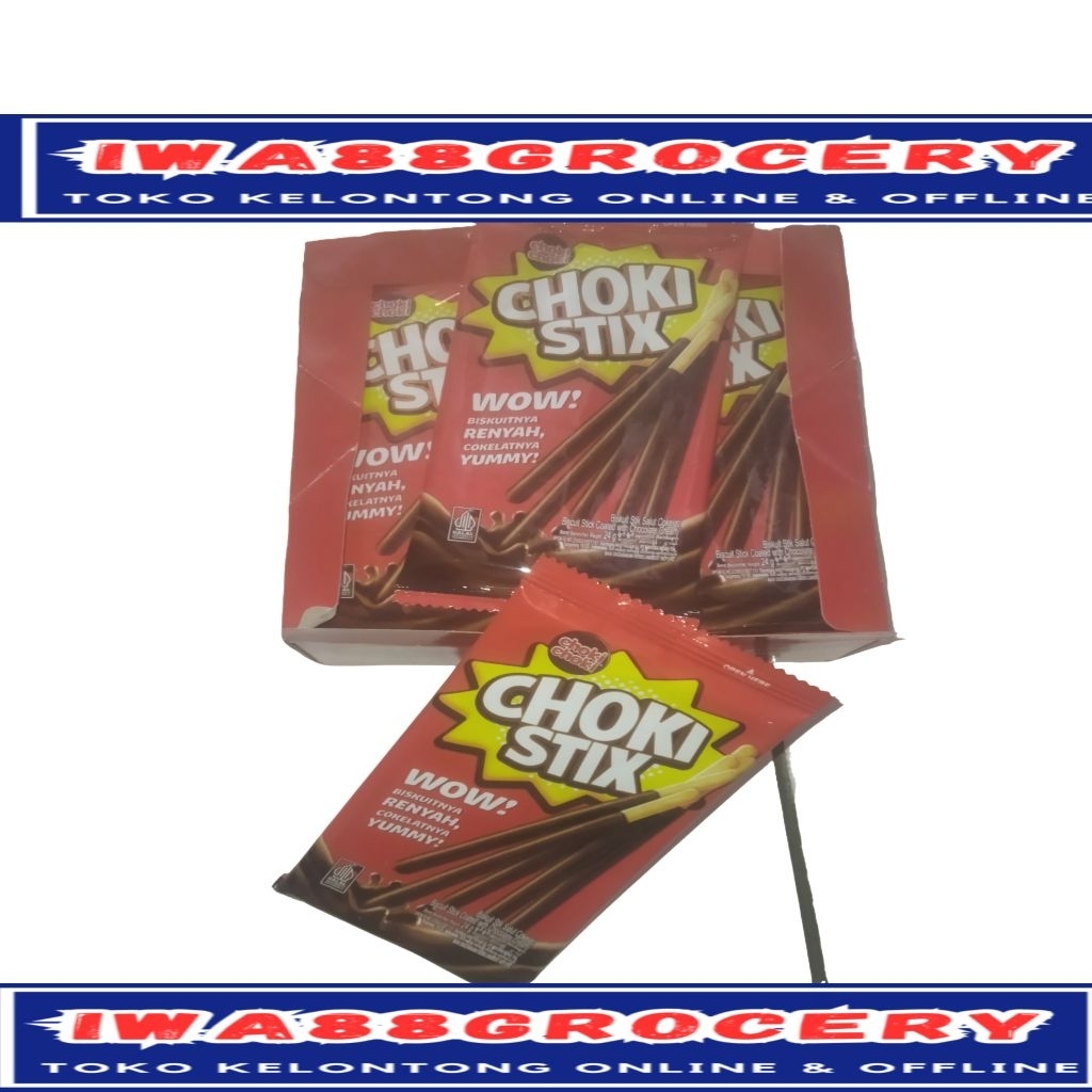 

Choki Choki biskuit stik berbalut coklat 38gram