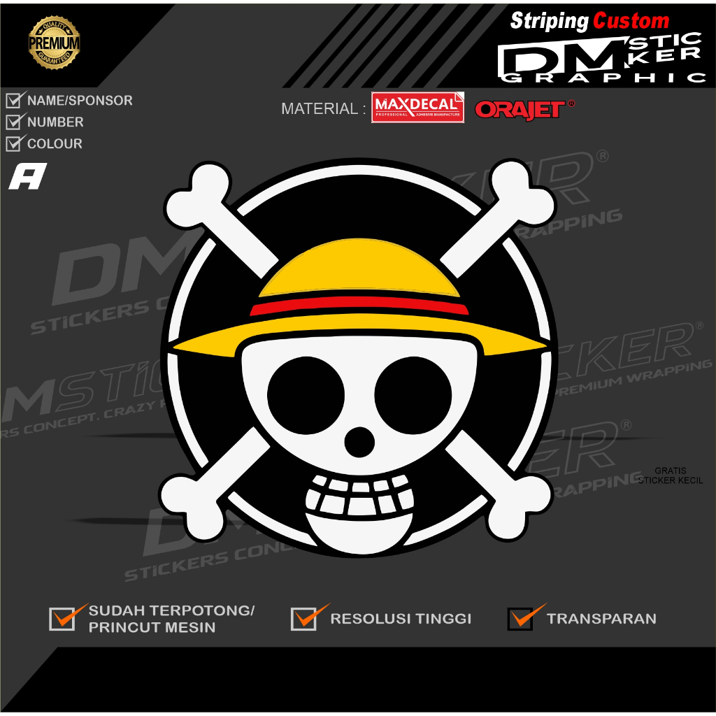 

STIKER ONE PIECE PREMIUM MURAH