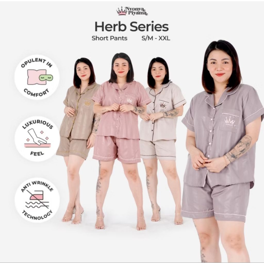 Nyonya Piyama Set Piyama Celana Pendek