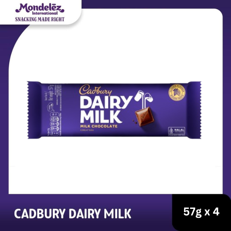 

Cadbury Dairy Milk Chocolate Original Regular 4 x 57gr