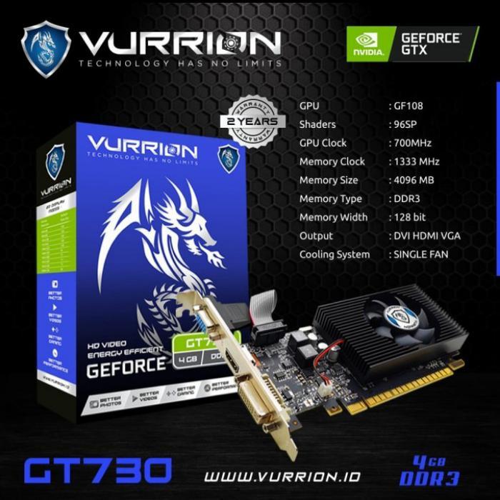Vurrion GeForce GT 730 4GB LP - VGA Vurrion GT730 4GB