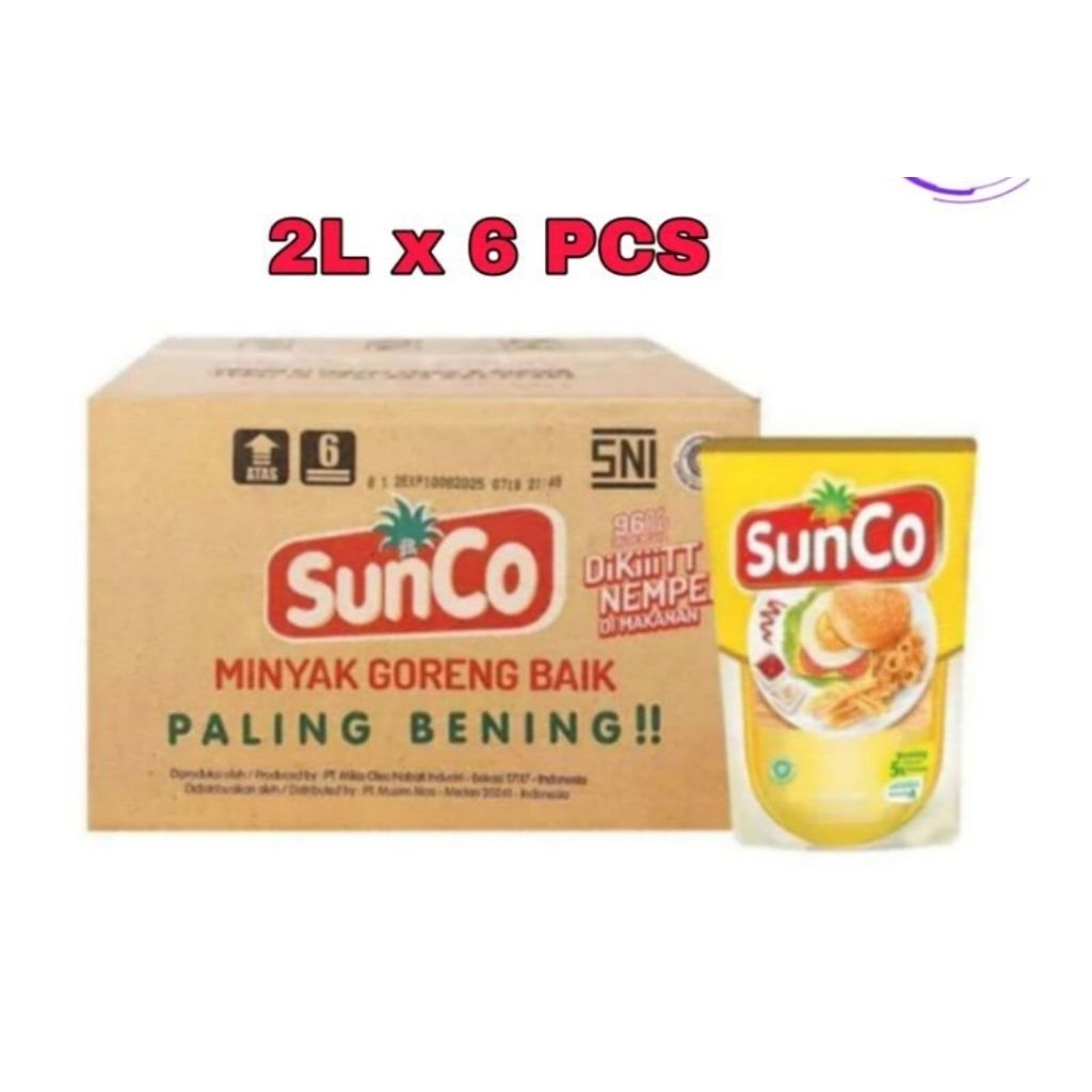 

(INSTAN) minyak goreng sunco 2L 1 dus isi 6pcs