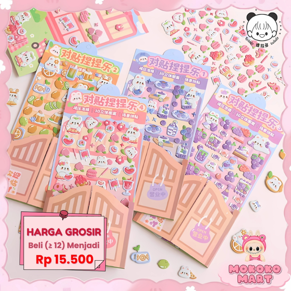 

MM Stiker 3D Timbul Dekor DIY Mainan Stiker Tempel Buku Kertas Stiker Timbul Random Sticker TLD142