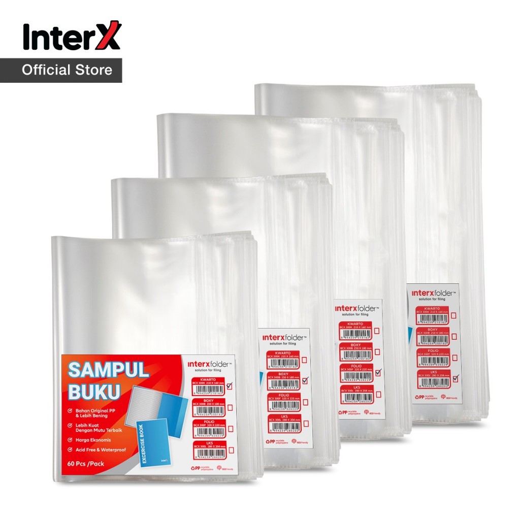 

InterX Folder Book Cover / Sampul Buku Plastik Bening Isi 60pcs