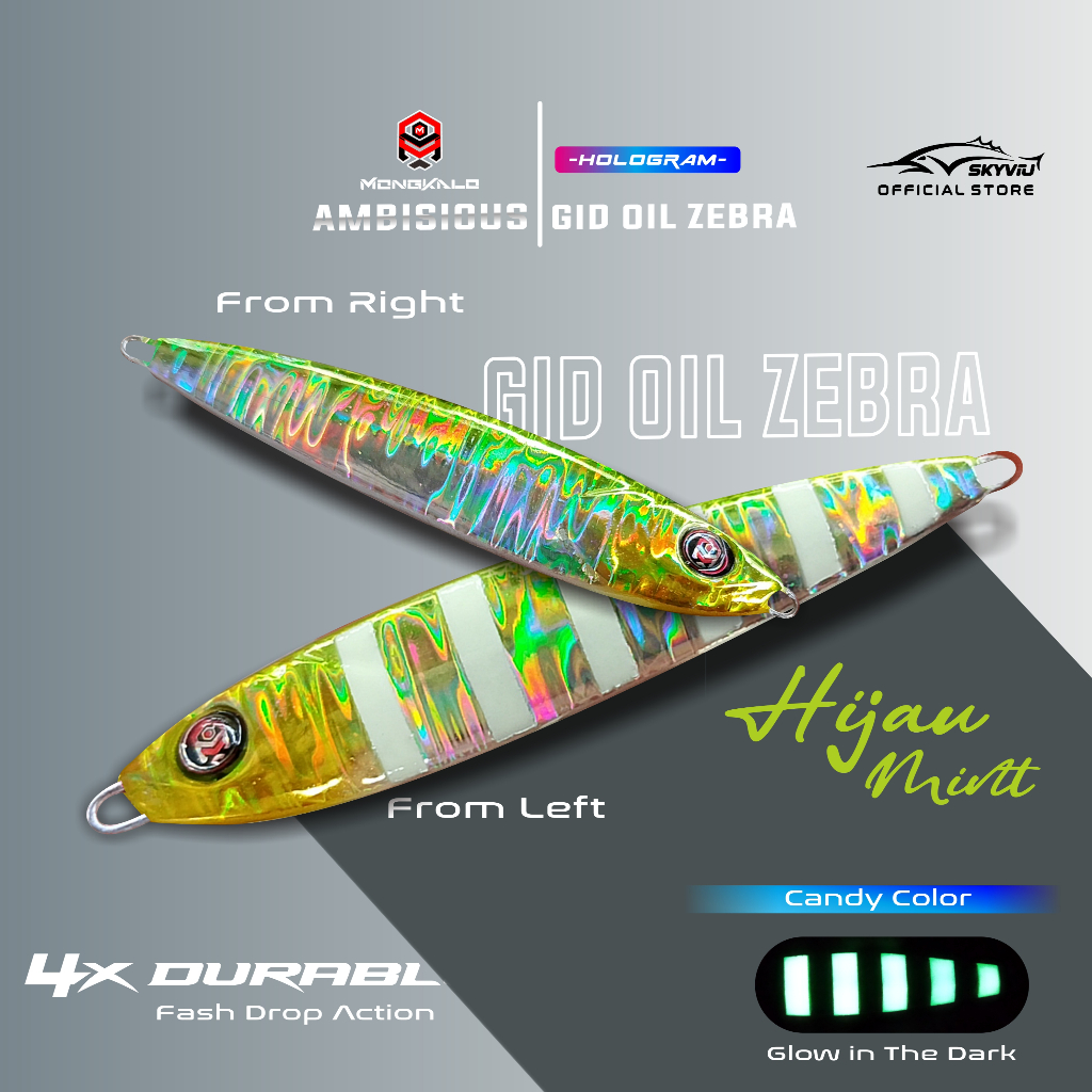Mongkalo Ambisious Minyak GID-Zebra noMotif Candy 80 Hijau-Mint