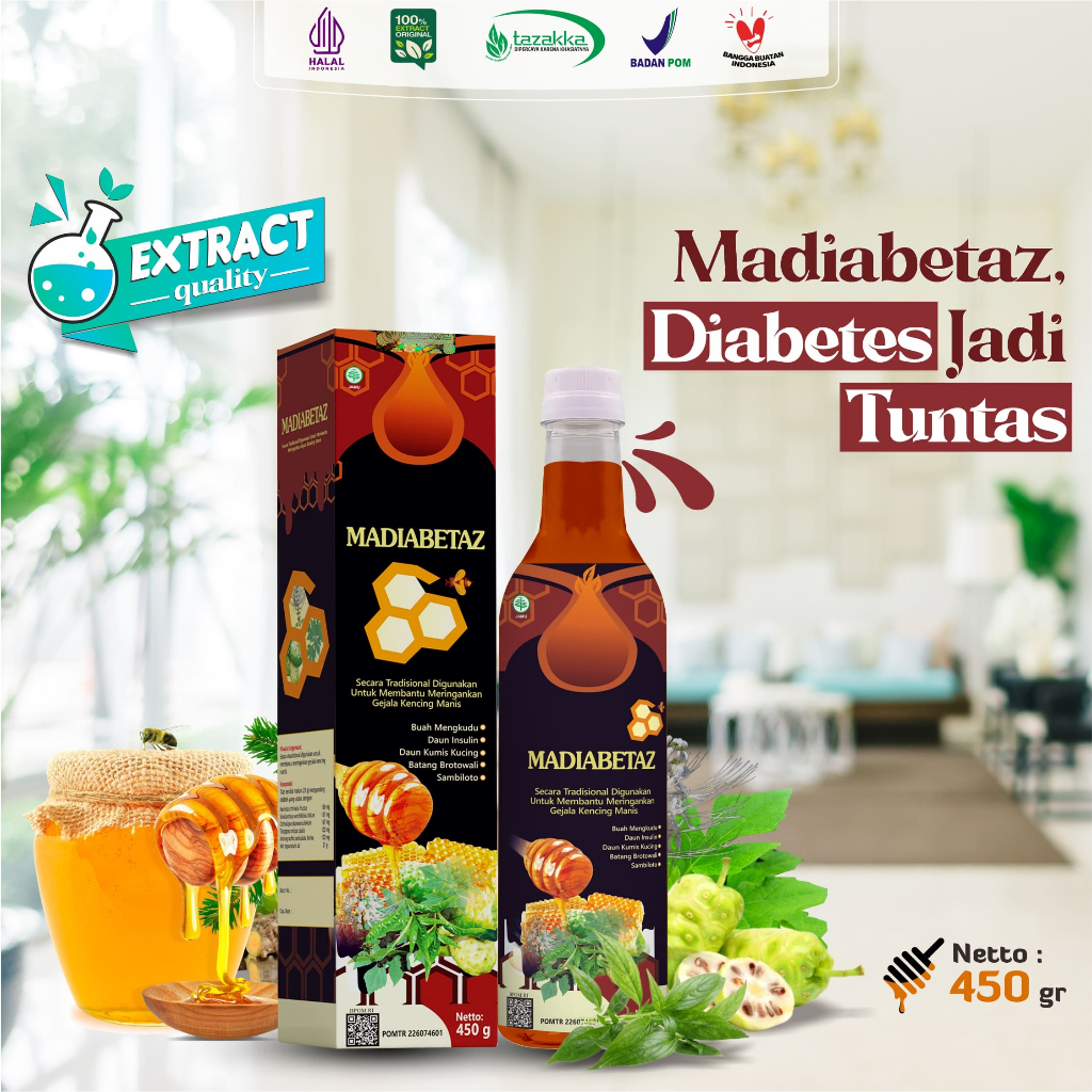 

Madu Madiabetaz [Tazakka] - Madu Herbal Obat Diabetes Alami - Mengatur Gula Darah Menjaga Stamina dan kesehatan Tubuh -