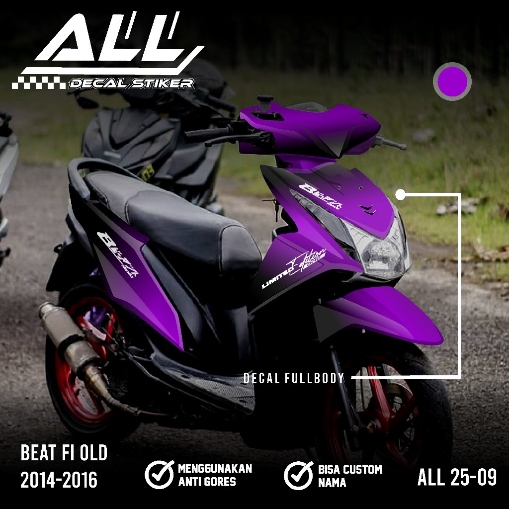 (COD) TERBARU NEW Stiker Decal Full Body Beat FI OLD 2014 2015 2016 - NEW Decal Sticker Modifikasi D