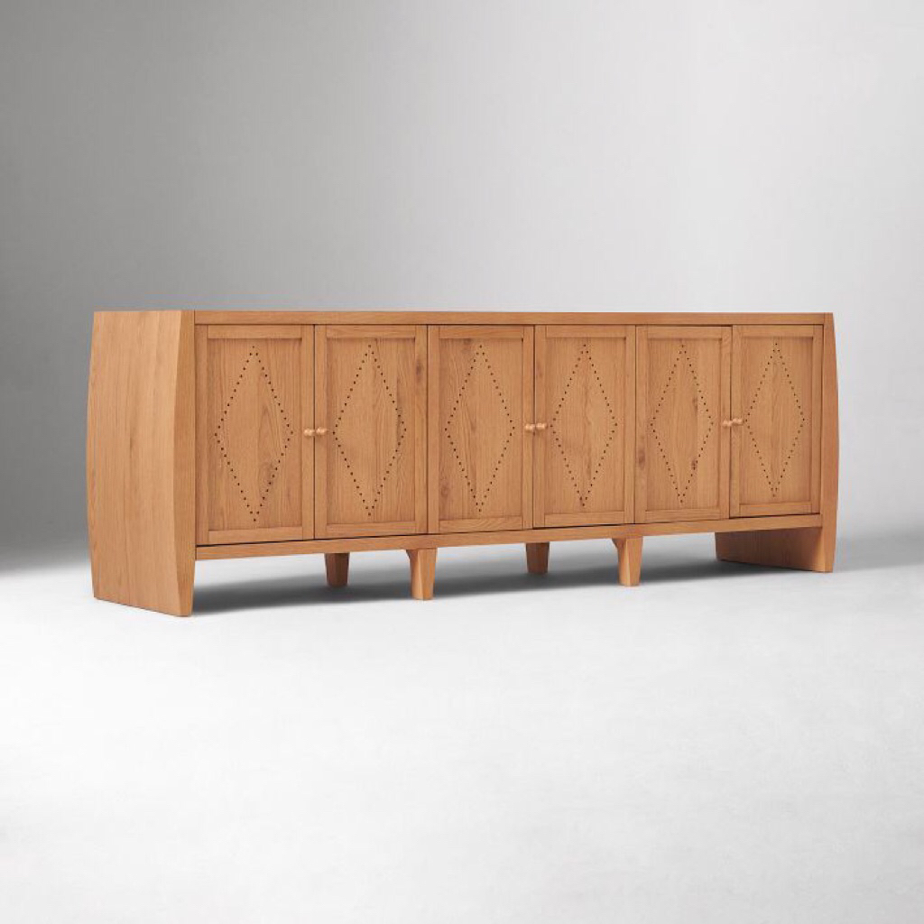 Promo ~ Cabinet Lemari | Bufet TV Minimalis Pierce Ward Pintu 6 Kayu Jati Solid