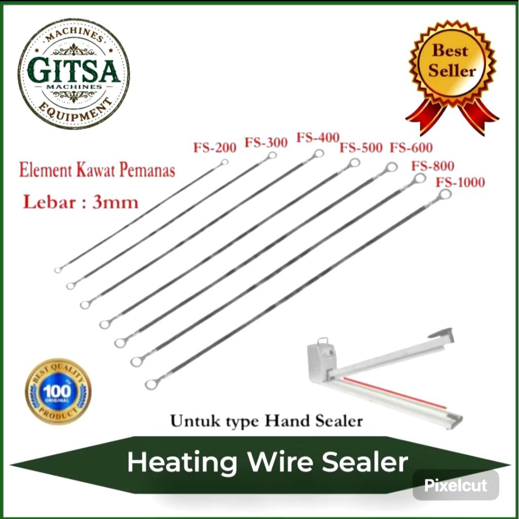 PLAT KAWAT PEMANAS / ELEMEN PEMANAS MESIN PRESS PLASTIK HAND IMPULSE SEALER