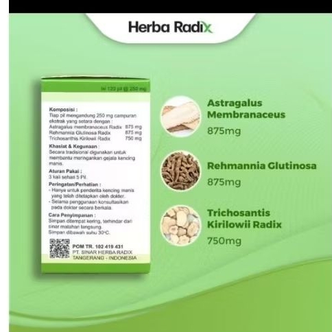 DIABEPIL XIAO KE WAN obat herbal kencing manis isi 120pil