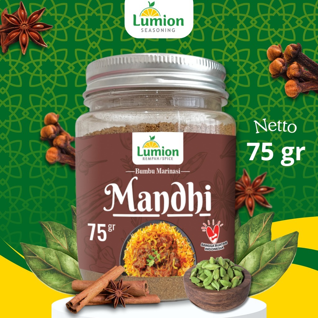 

Lumion Bumbu Marinasi Mandhi 75gr – Bumbu Nasi Arab Kaya Rempah