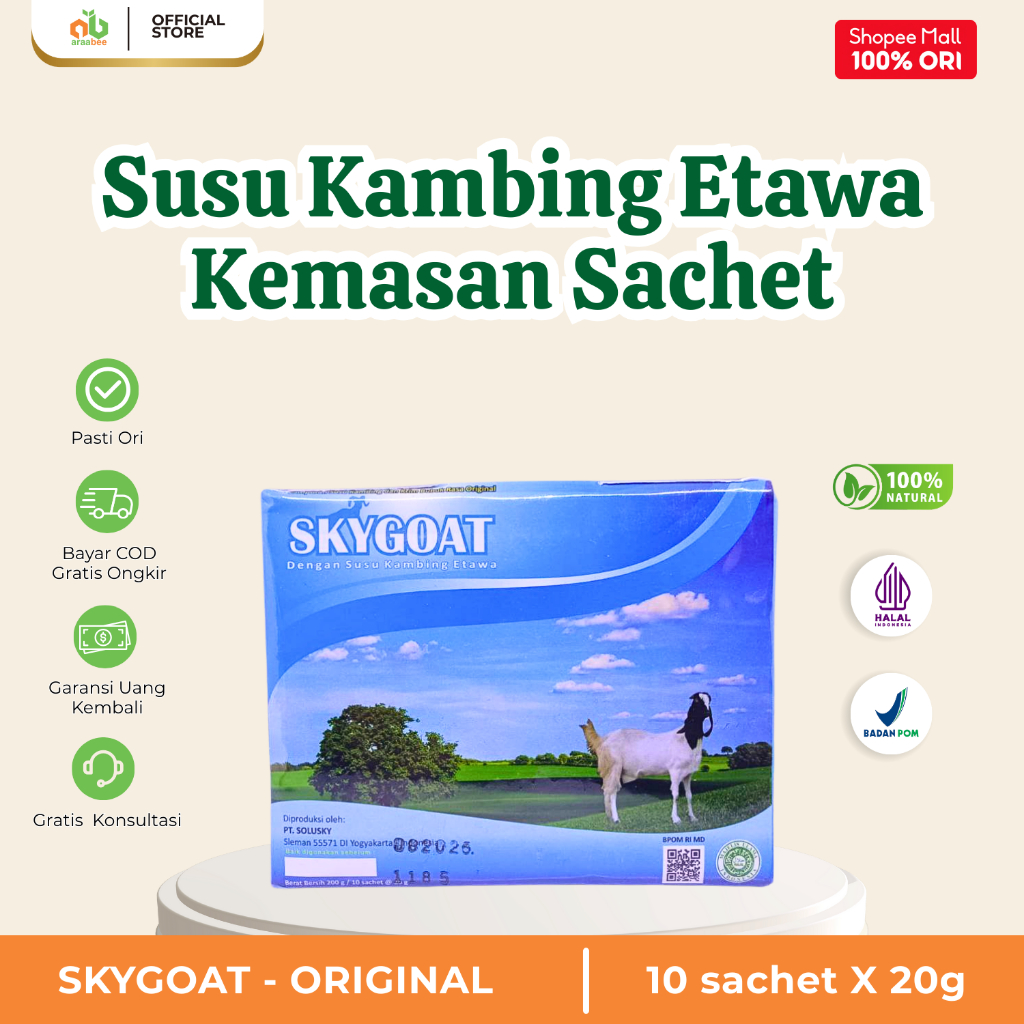 

SKYGOAT Susu Kambing Etawa Bubuk Asli Original 200g Kesehatan Tulang Sendi Pernafasan BPOM