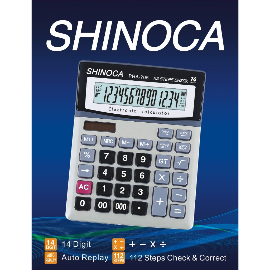 

KALKULATOR 14 DIGIT SHINOCA PRA-705-14