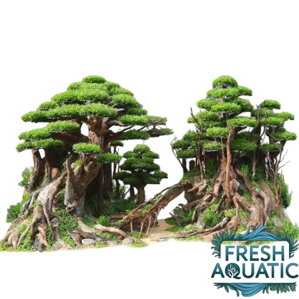 Hardscape Jungle size 40 cm. Gratis Planting Tumbuhan Sintetis