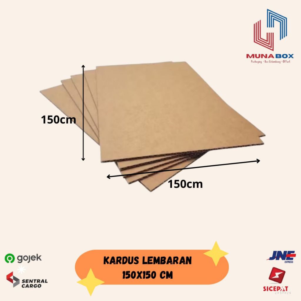 

Karton Kardus Lembaran Sheet ukuran 150x150 cm Double wall