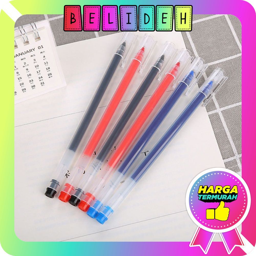 

☛BELIDEH☚ Pulpel Gel 0.5mm Bolpoin Pena Pulpen Tinta Gel Cair Pena Transparant Pen Gel R439