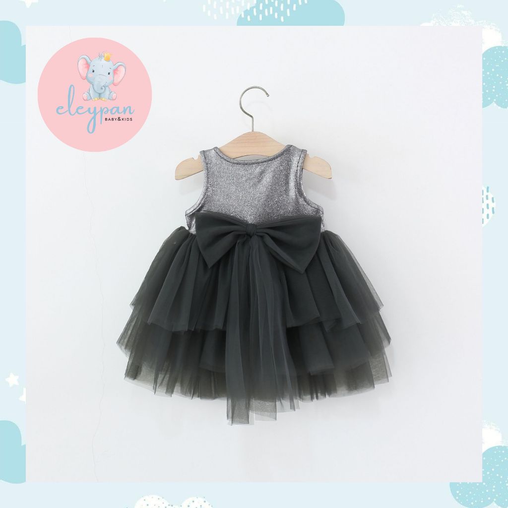 Dress Anak Perempuan Abu GREY Warna Sesuai VIDEO Produk 1-4 Tahun Baju Photoshoot Anak Cewek Gaun Pe