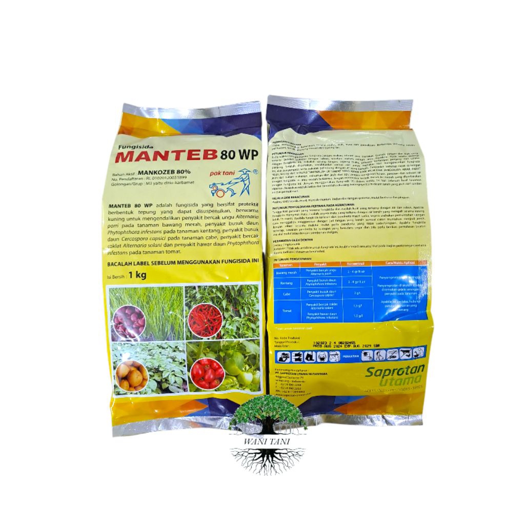 MANTEB 1KG FUNGISIDA MANCOZEB KUNING 80WP UNTUK KENTANG DAN BAWANG MERAH